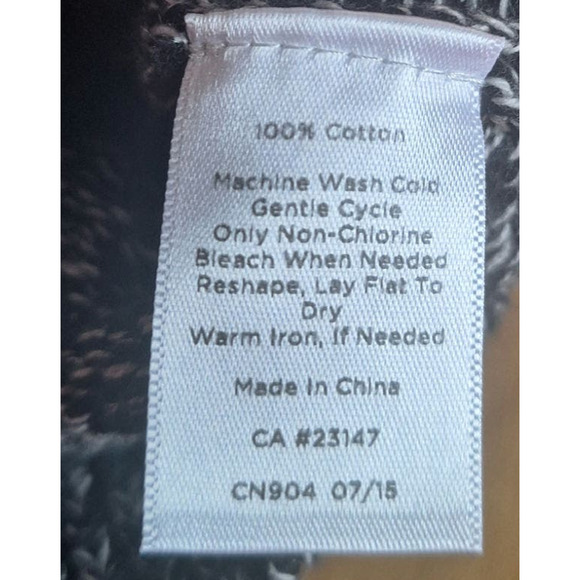 Talbots Women Large Petite Black/ White Knit Full Zip Cotton Sweater Vest - Picture 5 of 5